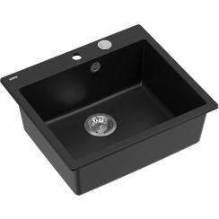 Quadron Morgan graniteq spoelbak 57x50 cm zwart HB8304U7-BS_P2O