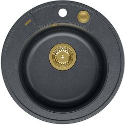 Quadron Morgan graniteq spoelbak 51x51 cm zwart HB8301U8-G1_P2O