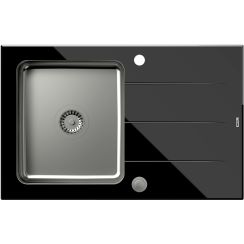 Quadron Ford glazen en stalen spoelbak 78x50 cm HB3578SC3BS_P2O