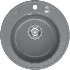 Quadron Morgan graniteq spoelbak 51x51 cm grijs/grafiet/onyx HB8301U5-BS_P2O