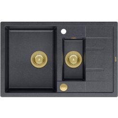 Quadron Morgan graniteq spoelbak 78x50 cm zwart HB8224U8-G1_P2O
