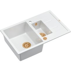 Quadron Morgan graniteq spoelbak 78x50 cm wit HB8224U1-C1_P2O