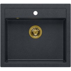 Quadron Bill graniteq spoelbak 59.5x54 cm zwart HCQB6054U8_PVDG1