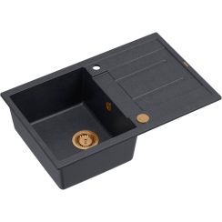Quadron Morgan graniteq spoelbak 78x50 cm zwart HB8203U8-C1_P2O