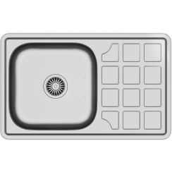 Quadron Louis 111 stalen spoelbak met sifon 78x48 cm HD111LEN7848