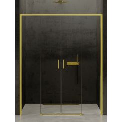 New Trendy Prime Light Gold douchedeur 190 cm schuifbaar gouden glans/helder glas D-0448A