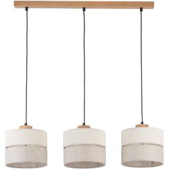 TK Lighting Eco hanglamp 3x15 W zwart-grijs/askleur-hout-beige 5771