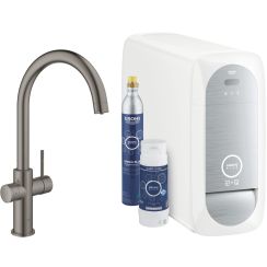 Grohe Blue keukenkraan met filter staand Brushed Hard Graphite 31455AL1