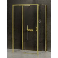 New Trendy Prime Light Gold douchecabine 140x80 cm rechthoekig gouden glans/helder glas K-1117