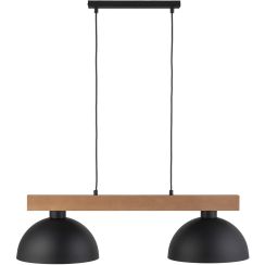 TK Lighting Oslo hanglamp 2x15 W zwart-hout 4711