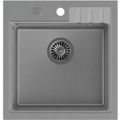 Quadron Peter graniteq spoelbak 50x52 cm grijs/grafiet/onyx HCQP5052SZK