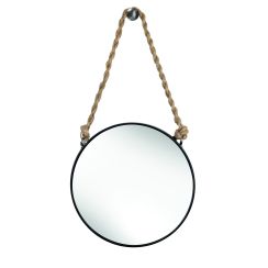 Kleine Wolke Rope Mirror spiegel 39.5x23 cm rond zwart 8653926886