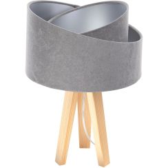 BPS Koncept Glamour tafellamp 1x60 W grijs-hout-zilveren 060S-013