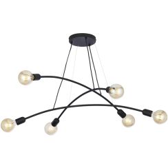 TK Lighting Helix hanglamp 6x15 W zwart 2726