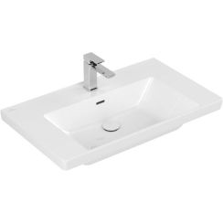 Villeroy & Boch Subway 3.0 wastafel 80x47 cm rechthoekig klassiek-meubel wit glans 4A7080R1