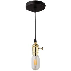 Abigali Edison hanglamp 1x40 W zwart-gouden ZA-1