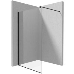 Deante Kerria Plus inloopdouchewand 140 cm zwart mat/helder glas KTS_N34P
