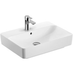 Geberit Variform wastafel 60x45 cm rechthoekig meubel-opbouw wit glans 500.780.01.2