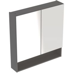 Geberit Selnova Square kast 78.8x17x85 cm met spiegel lava 501.269.00.1