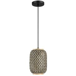 Rabalux Adalla hanglamp 1x40 W zwart-rattan 72091