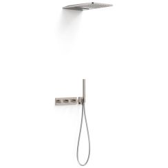 Tres B-System doucheset inbouw met thermostaat met regendouche staal 30725305AC