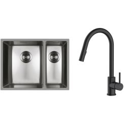 Set stalen spoelbak Oltens Stalvask 71200100, keukenkraan Oltens Litla 35204300