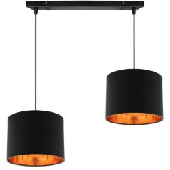 Candellux Candida hanglamp 2x40 W zwart-gouden 32-00712