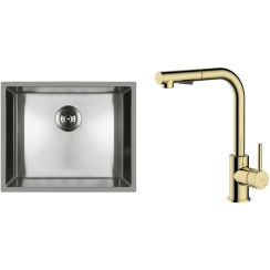 Set stalen spoelbak Oltens Stalvask 71101100, keukenkraan Oltens Myvat 35205800
