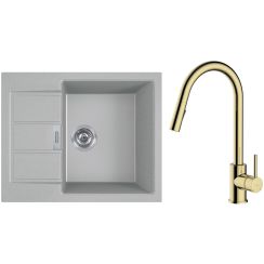 Set keukenkraan Oltens Litla 35204800, tectoniet spoelbak Franke Sirius 2.0 143.0618.668