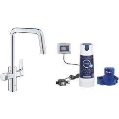 Set waterfilterkraan Grohe Blue 30595000, filter onder spoelbak Grohe Blue 40438001