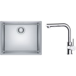 Set stalen spoelbak Franke Maris 122.0543.996, keukenkraan Oltens Myvat 35205100