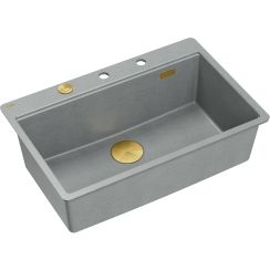 Quadron Marc graniteq spoelbak 75x49 cm grijs/grafiet/onyx HQM7650U5_FM_PVDG1