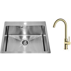 Set stalen spoelbak Alveus Concept 1124382, keukenkraan Oltens Skafta 35206800