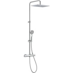 Roca Even-t Square doucheset wand met thermostaat met regendouche chroom A5A202EC00