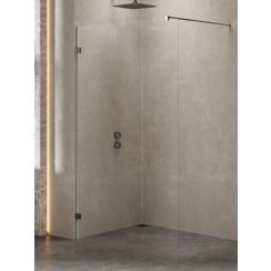 New Trendy Avexa Gunmetal Brushed inloopdouchewand 60 cm gunmetal geborsteld/helder glas EXK-7089