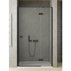 New Trendy Reflexa Black douchedeur 90 cm kantelbaar zwart mat/helder glas EXK-4901