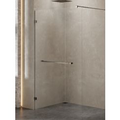 New Trendy Avexa Gunmetal Brushed inloopdouchewand 90 cm gunmetal geborsteld/helder glas EXK-7124