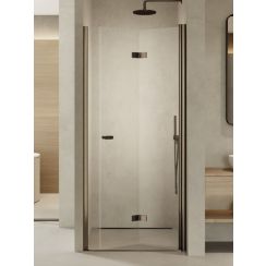 New Trendy New Soleo Gunmetal Brushed douchedeur 90 cm vouwbaar grafiet geborsteld/helder glas D-0543A