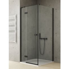 New Trendy Reflexa Black douchecabine 80x70 cm rechthoekig zwart mat/helder glas EXK-4912