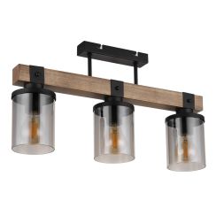 Globo Lighting Lila plafondlamp 3x60 W zwart-bedampt-hout 15555-3D