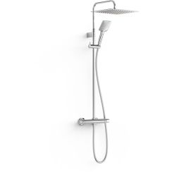 Tres Over-Wall doucheset wand met thermostaat met regendouche chroom 19038702