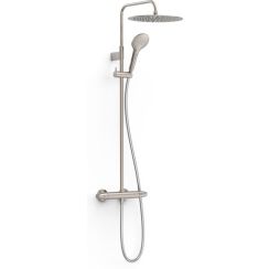 Tres Over-Wall doucheset wand met thermostaat met regendouche staal 19038705AC