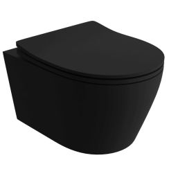 LaVita Praia toiletpot met softclose toiletbril hangend zonder kraag zwart mat 5900378335207