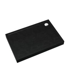 Schedline Cameron Black Stone rechthoekige douchebak 100x80 cm zwart 3ST.C1P-80100/C/ST