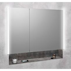 Sapho Integra kast 95.5x16.5x70 cm met spiegel grijs IN095