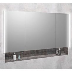 Sapho Integra kast 125.5x16.5x70 cm met spiegel grijs IN125