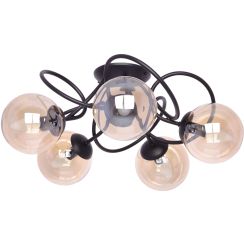 Kaja Floro plafondlamp 5x40 W zwart-amber K-5127