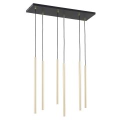 Emibig Selter Gold hanglamp 6x8 W zwart-gouden 1332/6