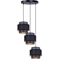 Kaja Amos hanglamp 3x40 W zwart-gouden K-5282