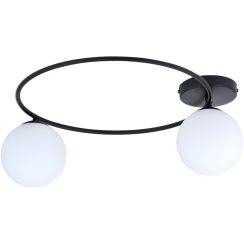 Emibig Sopra plafondlamp 2x10 W zwart-melkachtig 1257/2